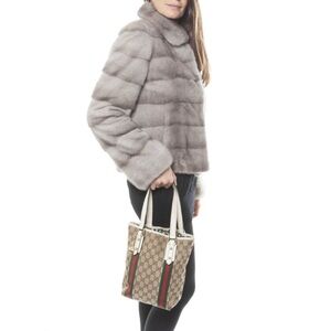 Gucci Beige Tote with Green and Red Stripes